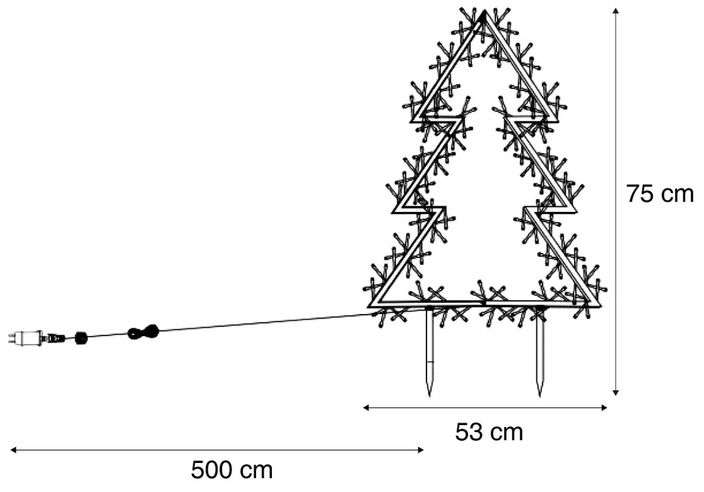 Zewnetrzna Świąteczny reflektor choinka z LED IP44 - Rudolph Oswietlenie zewnetrzne