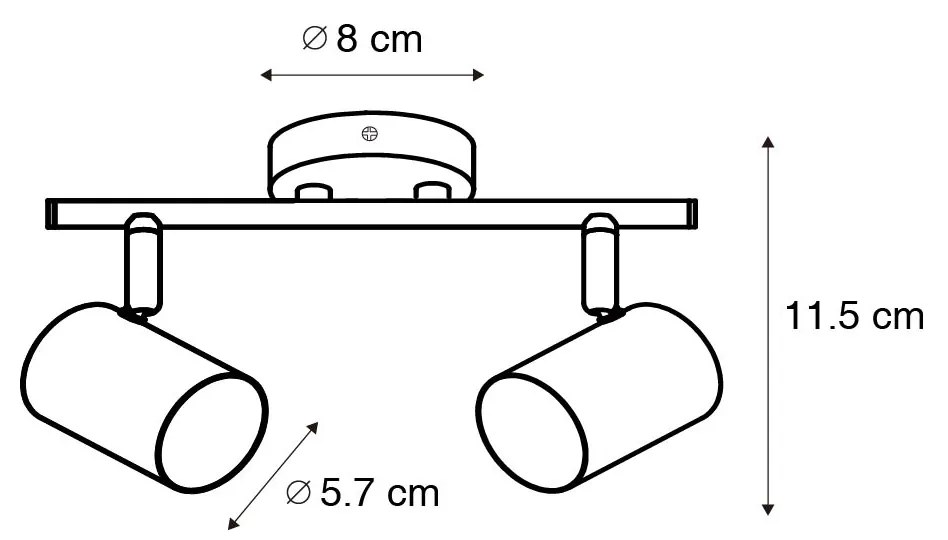 Nowoczesna, uchylna 2-lampowa lampa punktowa w kolorze brązu - Jeana Nowoczesny Oswietlenie wewnetrzne