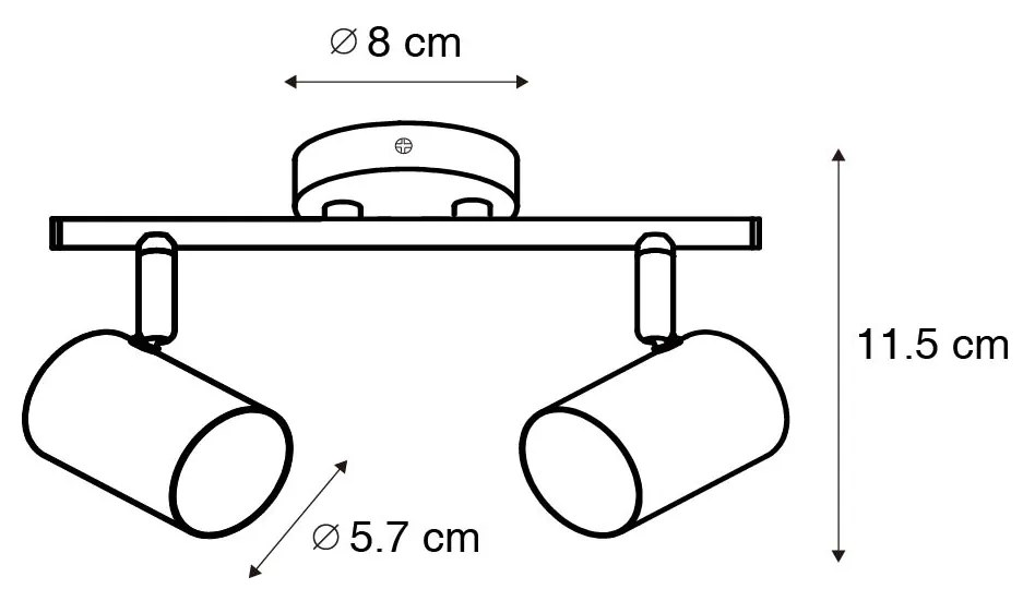 Nowoczesny reflektor brązowy regulowany 2-punktowy - Jeana