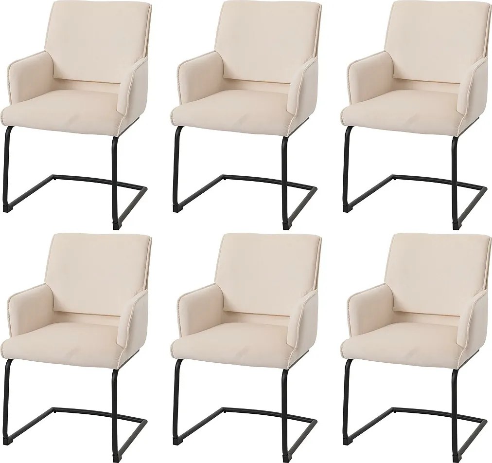 Krzesło z podnośnikiem MCW-N60 (zestaw 6 sztuk),  kremowo-beżowe