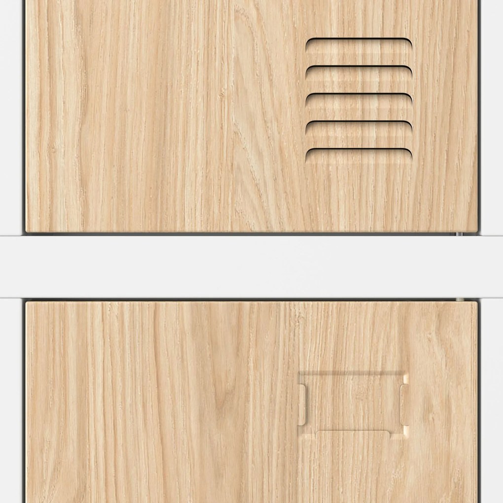 Szafa socjalna 6-drzwiowa IGOR, 900 x 1850 x 450 mm, Eco Design: biała/ dąb sonoma