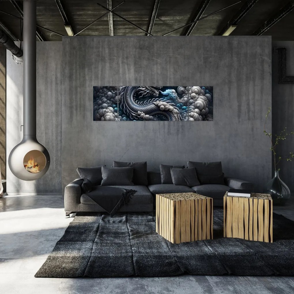 Obraz – Smok w dymie (170x50 cm)