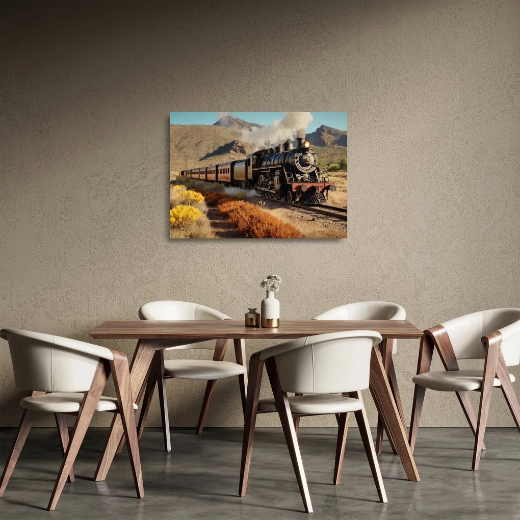 Obraz na szkle - Lokomotywa parowa (70x50 cm)