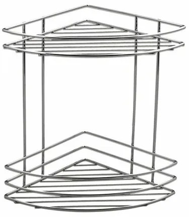 AQUALINE 37010 Chrom line druciana półka narożna  podwójna, srebrny