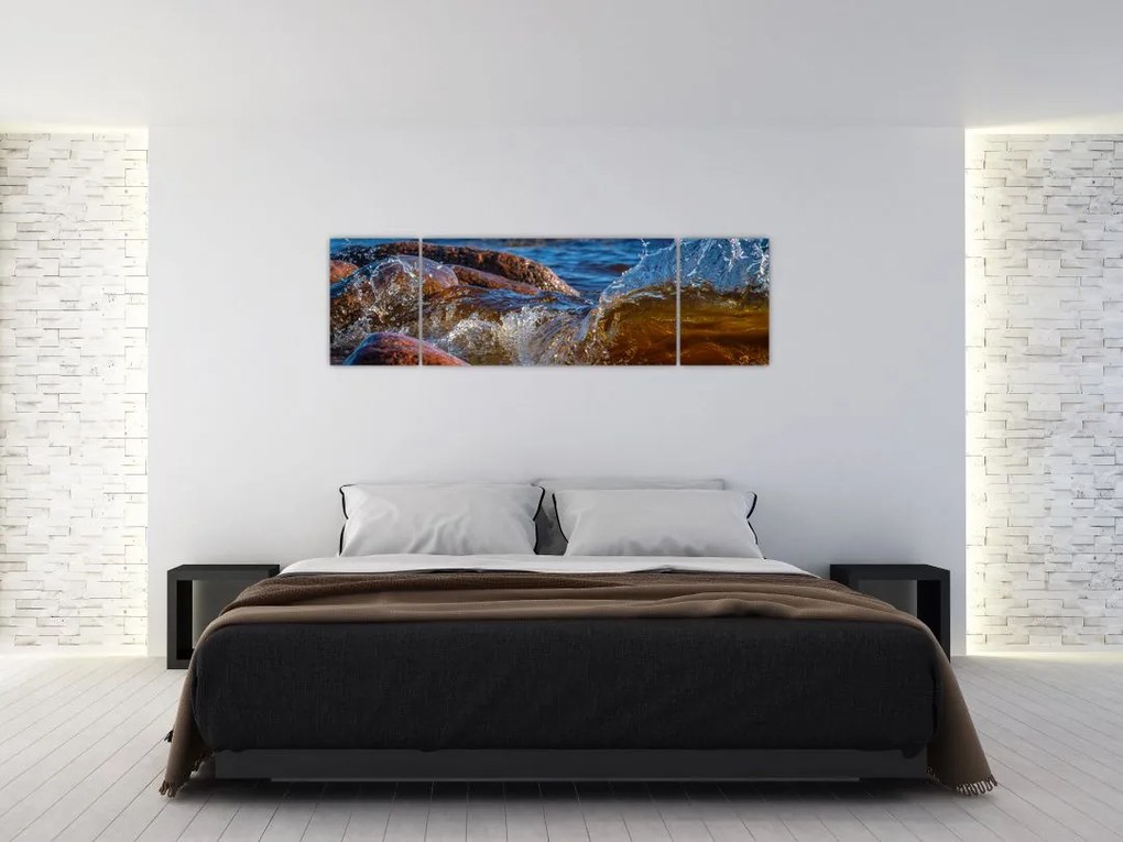 Szczegółowy obraz - woda między kamieniami (170x50 cm)