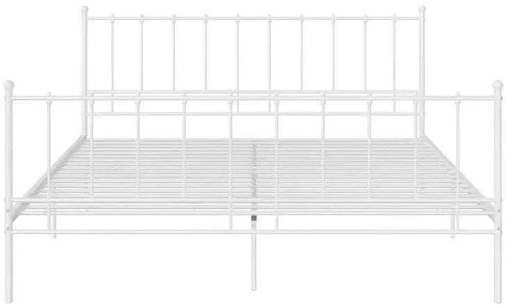 Białe metalowe łózko małżeńskie 200x200 cm - Laxi