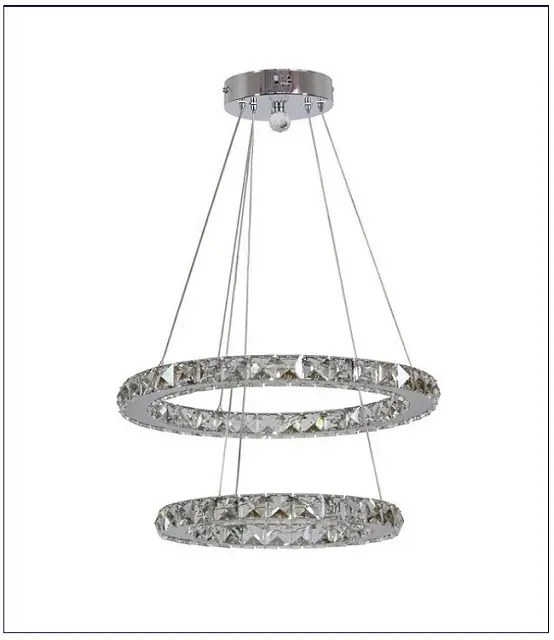 Kryształowa lampa wisząca dwa okręgi - V071 S4-E30