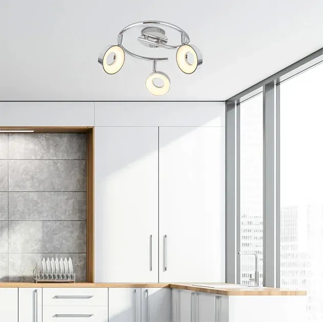 Chromowana lampa sufitowa z regulacją - D234-Ladam