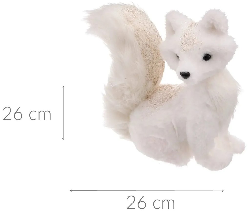 Figurka lisa polarnego pokryta poliestrem, 26 cm