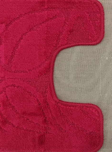 Nowoczesny czerwony komplet chodników do łazienki W7-G80