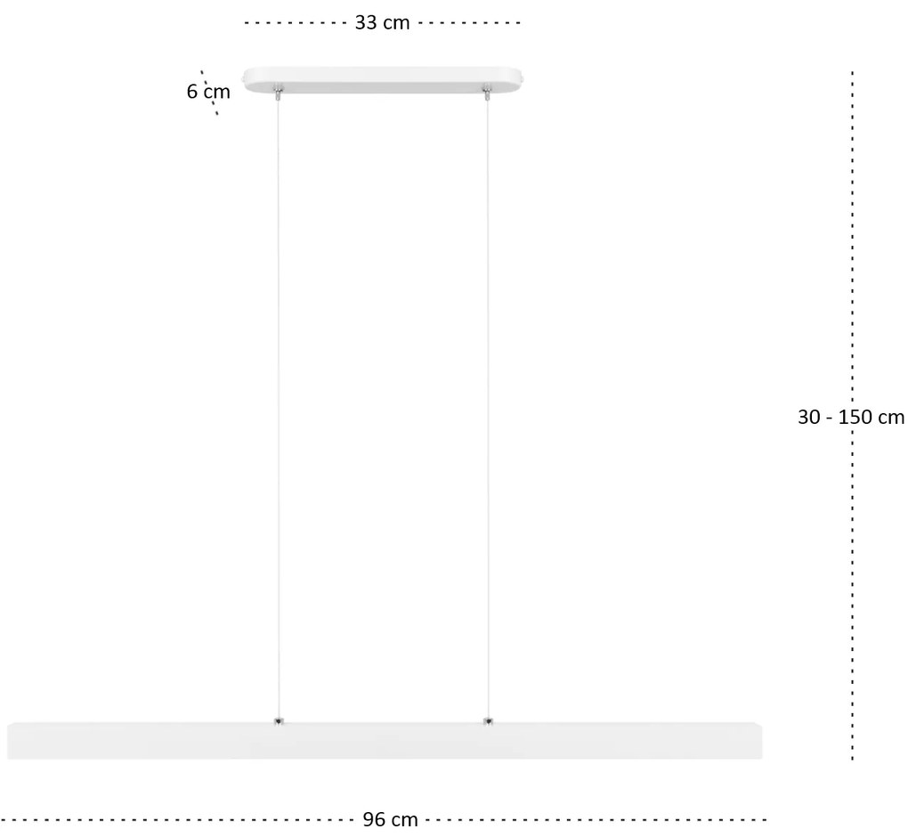 Biała lampa wisząca LED 96cm z metalu W96LED-4K-WEIß wymienny LED wyso