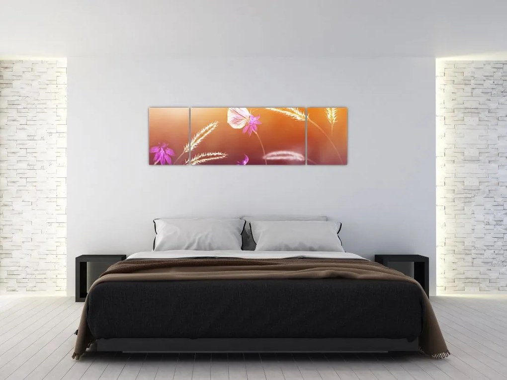 Obraz - Różowy motyl (170x50 cm)