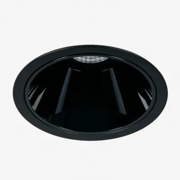Downlight Led Wpuszczany Z Okrągłą Ramką Ø8 Cm Z Aluminium Luisiana Czarna & 8 W & 38º & Biały Neutralny 3500k - Sklum