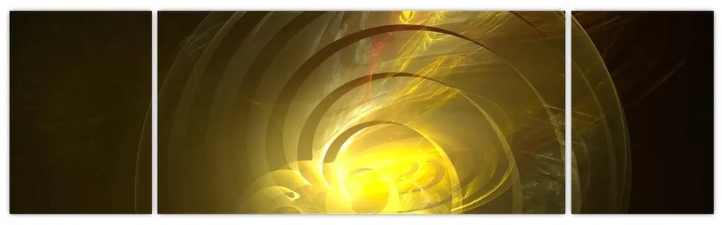 Obraz żółtej abstrakcyjnej spirali (170x50 cm)