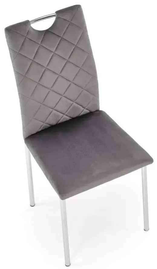 Krzesło tapicerowane K578 VELVET szare HALMAR
