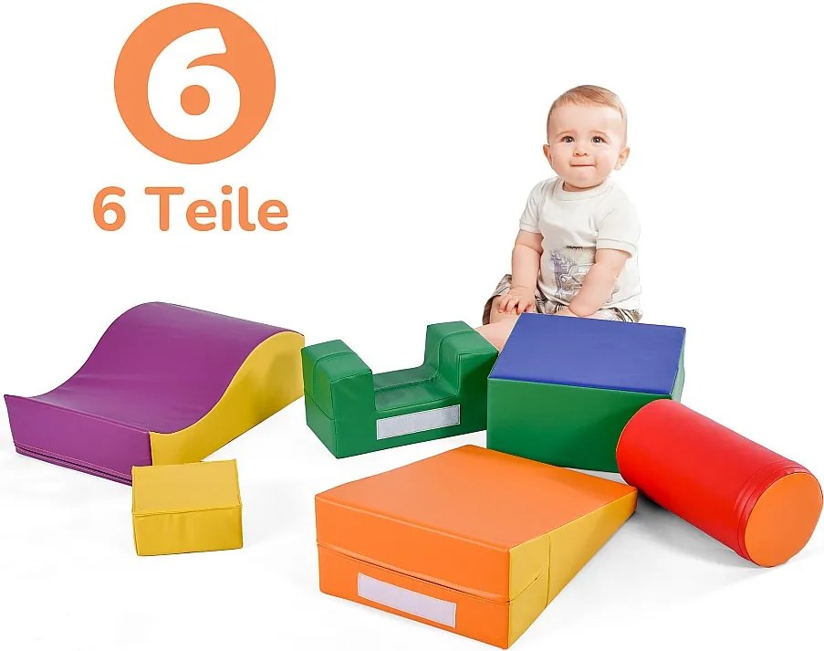 6szt. klocków dla dzieci lub niemowląt - schody i zjeżdżalnia - zabawki wspinaczkowe - PU + EPE - dowolna kombinacja
