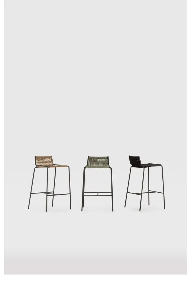 Zielony metalowy hoker (wysokość siedziska 65 cm) Emily – Marckeric