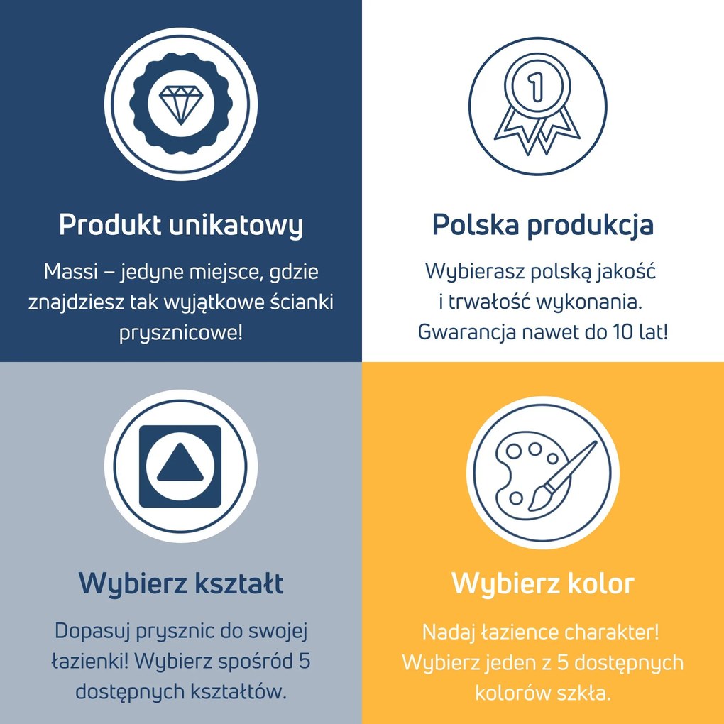 Ścianka prysznicowa WALK IN FIX grafitowa prostokątna 8 mm Molis Classic Grafit MASSI | rożne rozmiary : Kolor profili kabiny - złoty, Szerokość ścianki - 90 cm , Typ montażu - WALK in FIX (Do ściany)