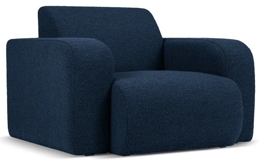 Ciemnoniebieski fotel z materiału bouclé Molino – Micadoni Home