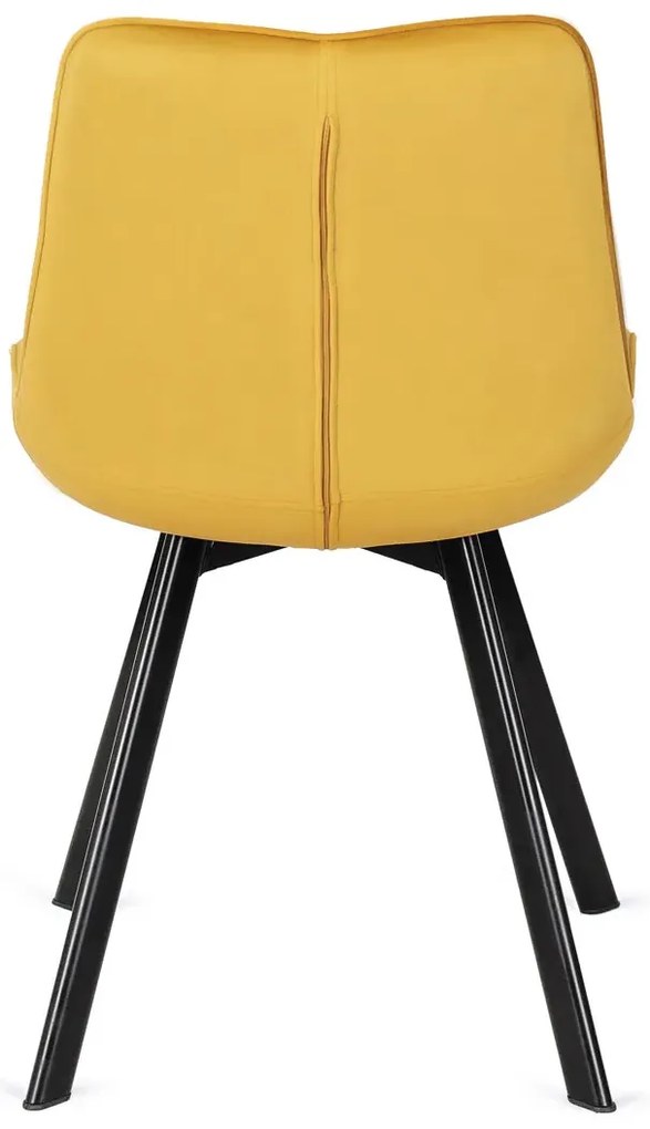Musztardowe nowoczesne krzesło tapicerowane A7-K51