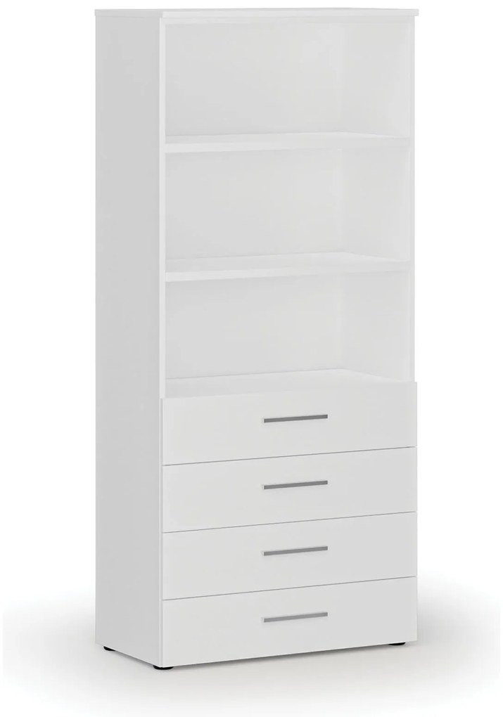Szafa biurowa z szufladami PRIMO WHITE, 800 x 420 x 1781 mm, biały