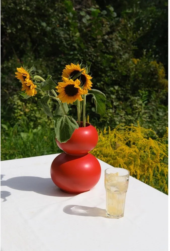 Czerwony ceramiczny wazon (wysokość 36 cm) Tuga – noo.ma