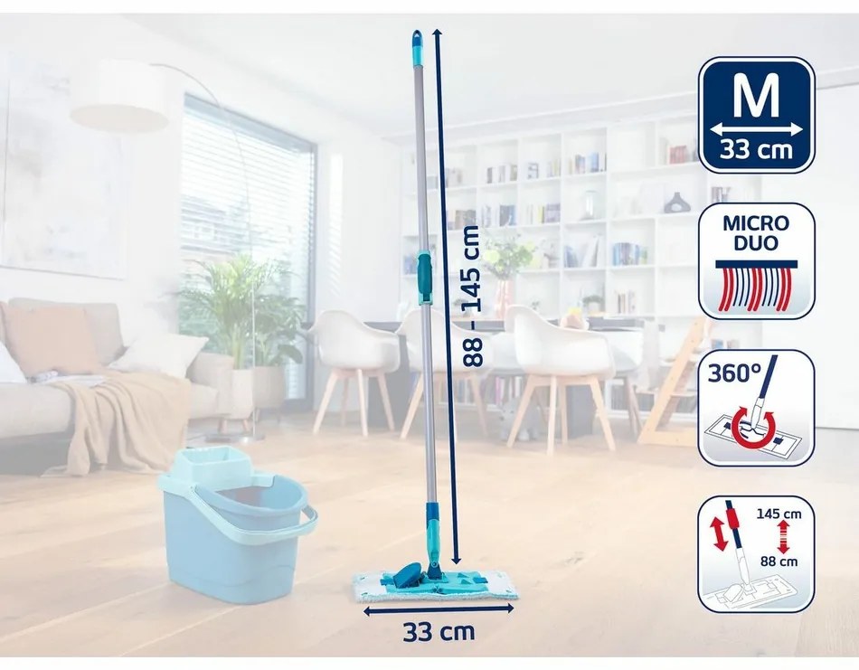 Leifheit Mop PowerClean M micro duo z kijem teleskopowym