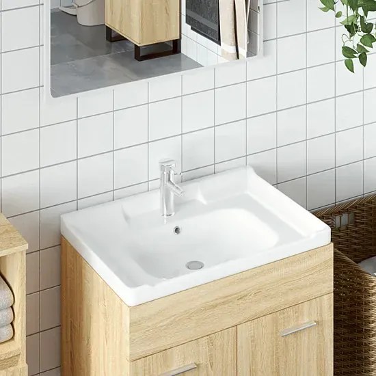 Ceramiczna biała umywalka wpuszczana w blat - Britta 3X