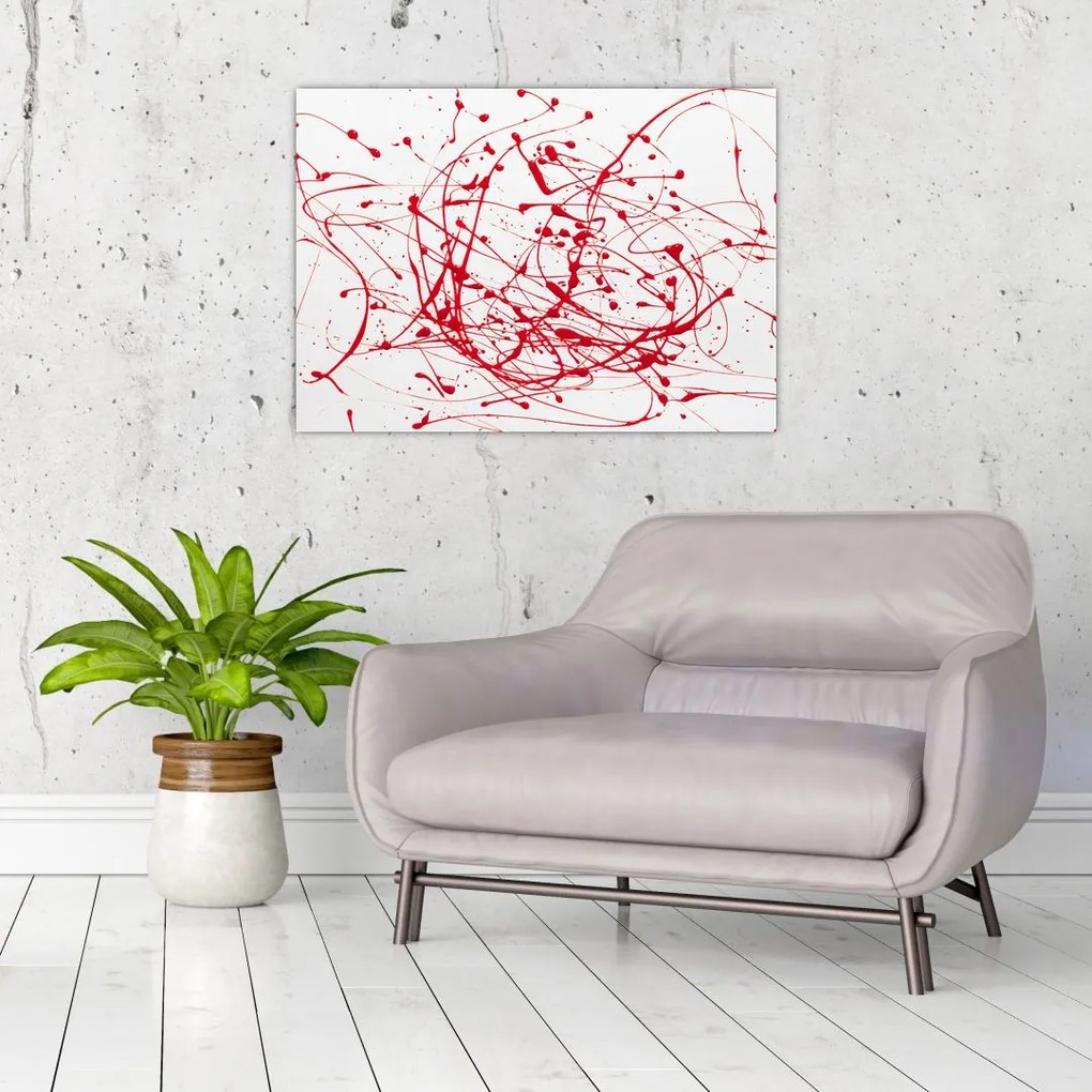 Obraz przy użyciu techniki drippingu (70x50 cm)