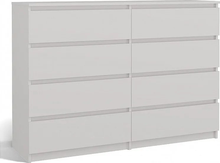 Komoda Malwa M8/140 |  Biała | 138x40x97 cm |  8 Szuflad
