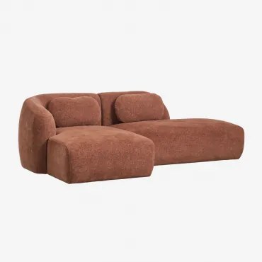 Sofa Modułowy Z Lewym Szezlongiem, 2-częściowy Z Prawym Szezlongiem, Tapicerowany Tkaniną Chenille Coquette Szenila Rdzawy Brąz - Sklum