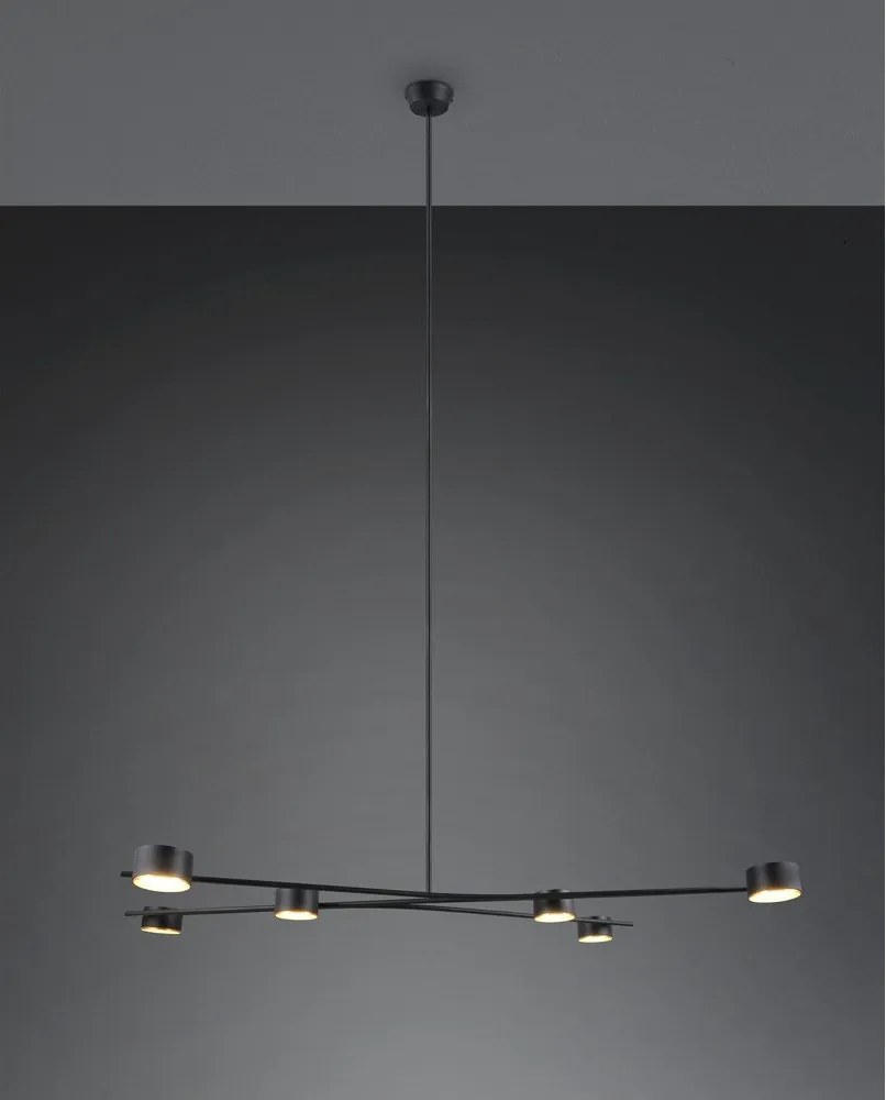 Czarna metalowa lampa wisząca Coda – Trio Select
