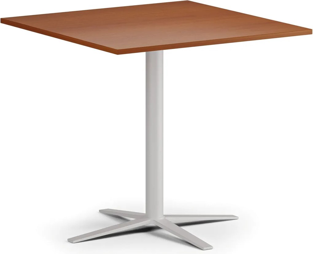 Stolik kawowy AURA, 60x60 cm, biała podstawa, czereśnia