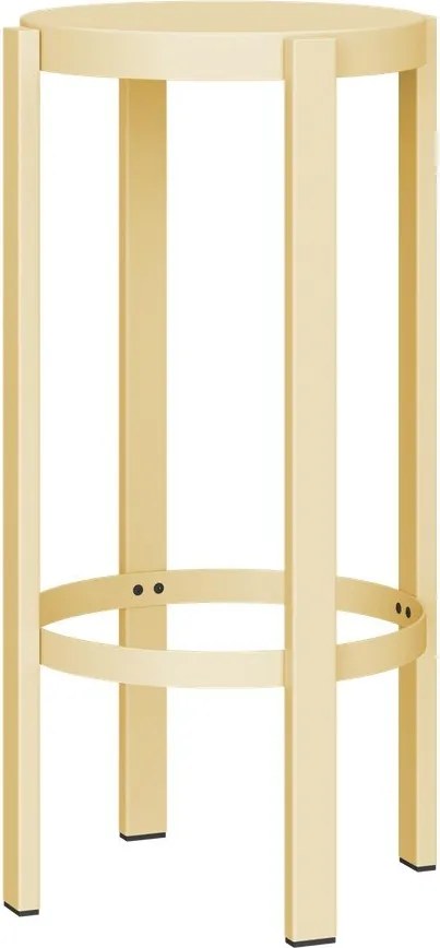 Żółty stalowy hoker (wysokość siedziska 75 cm) Doon – noo.ma