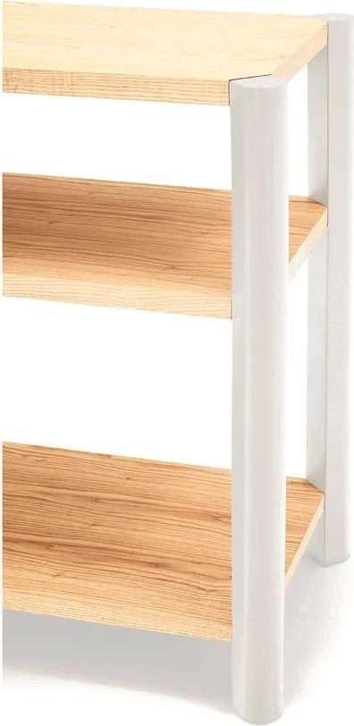 Kremowy/w jasnym naturalnym kolorze regał w dekorze dębu 126x59x43 cm Bona – Teulat