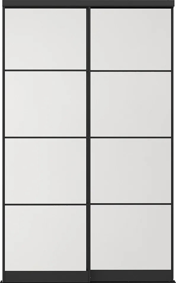 Przesuwne drzwi szafy stalowe - Czarny i szkło hartowane matowe - H250 x S150 cm - ATERMA