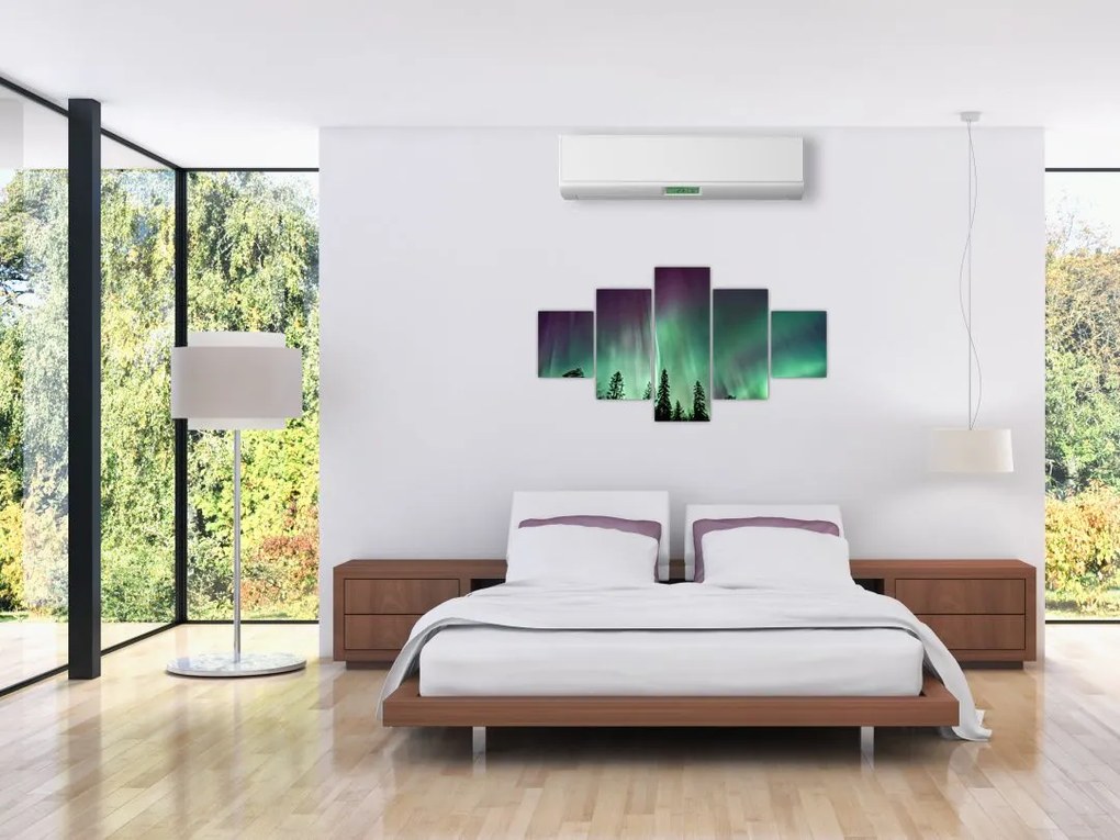 Obraz zorzy polarnej (125x70 cm)