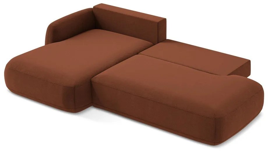 Rozkładany narożnik (lewostronny/z szezlongiem) w kolorze terakoty Hale – Makamii