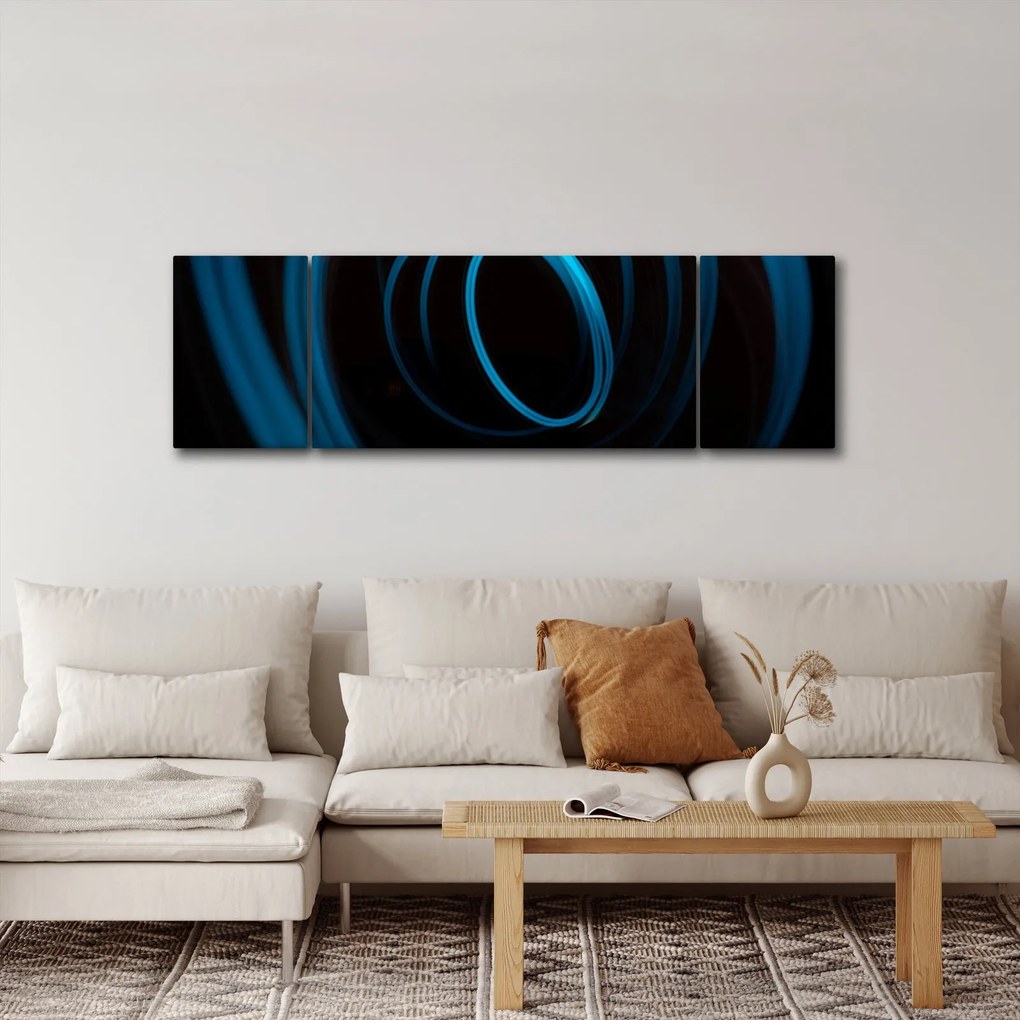 Obraz niebieskiej linii (170x50 cm)