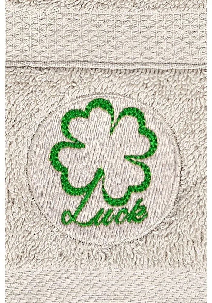 Beżowe bawełniane ręczniki zestaw 2 szt. frotte Luck – Foutastic