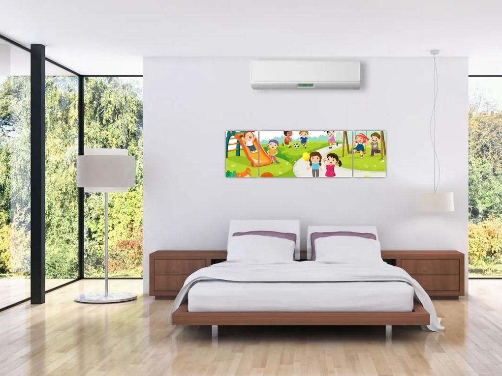 Obraz dziecięcych zabaw w piaskownicy (170x50 cm)