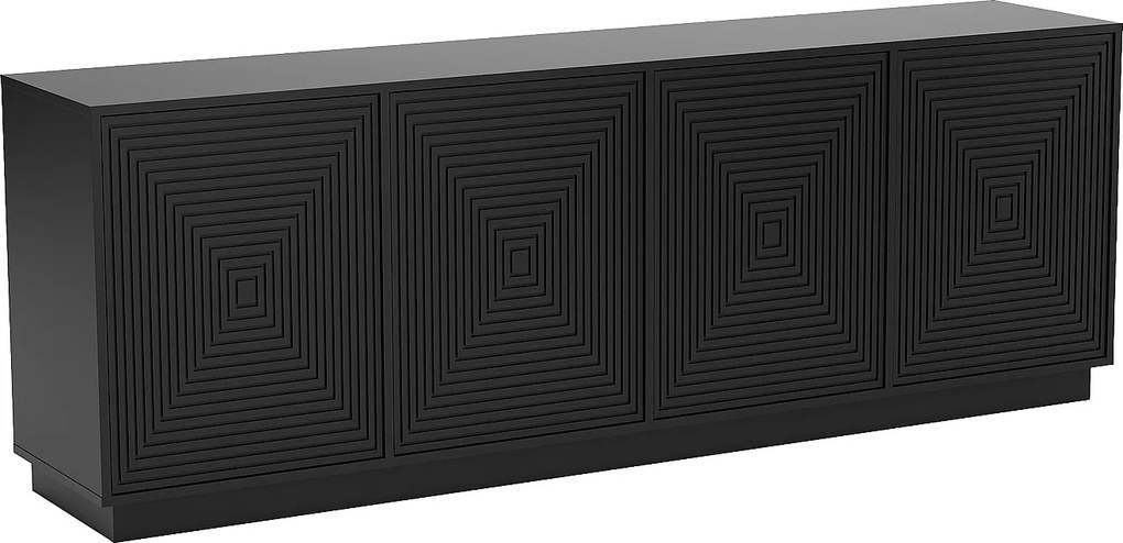 Komoda 4-drzwiowa z MDF - Czarny - MEZULIA