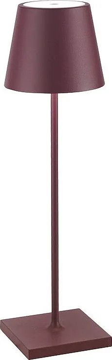 Poldina Pro Zafferano Bordeaux lampa stołowa LED, akumulatorowa, ściemnialna, IP65, czas pracy 12h