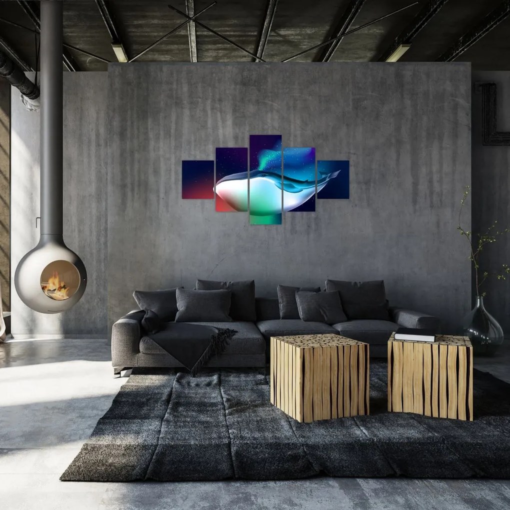 Obraz - Kosmiczny wieloryb (125x70 cm)