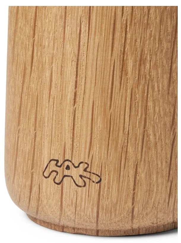 Młynek do przypraw z drewna dębowego z szaroniebieskim porcelanowym detalem Kähler Design Hammershoi, wys. 17,5 cm