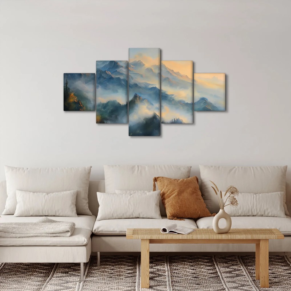 Obraz - Malowany górski krajobraz (125x70 cm)