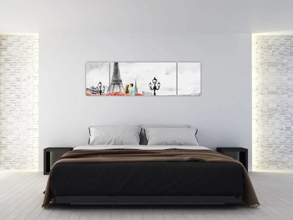Obraz - Kochankowie w Paryżu (170x50 cm)