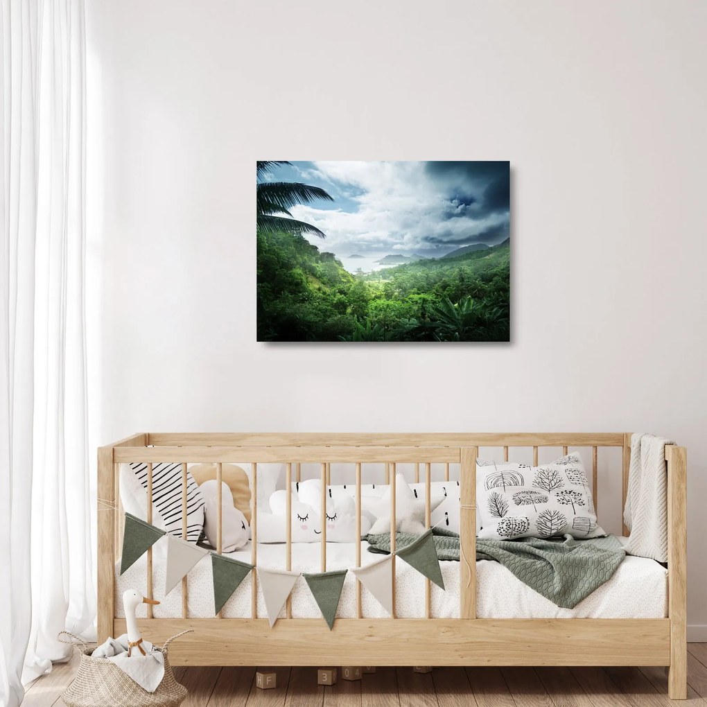 Obraz na szkle - Dżungla Seszeli (70x50 cm)