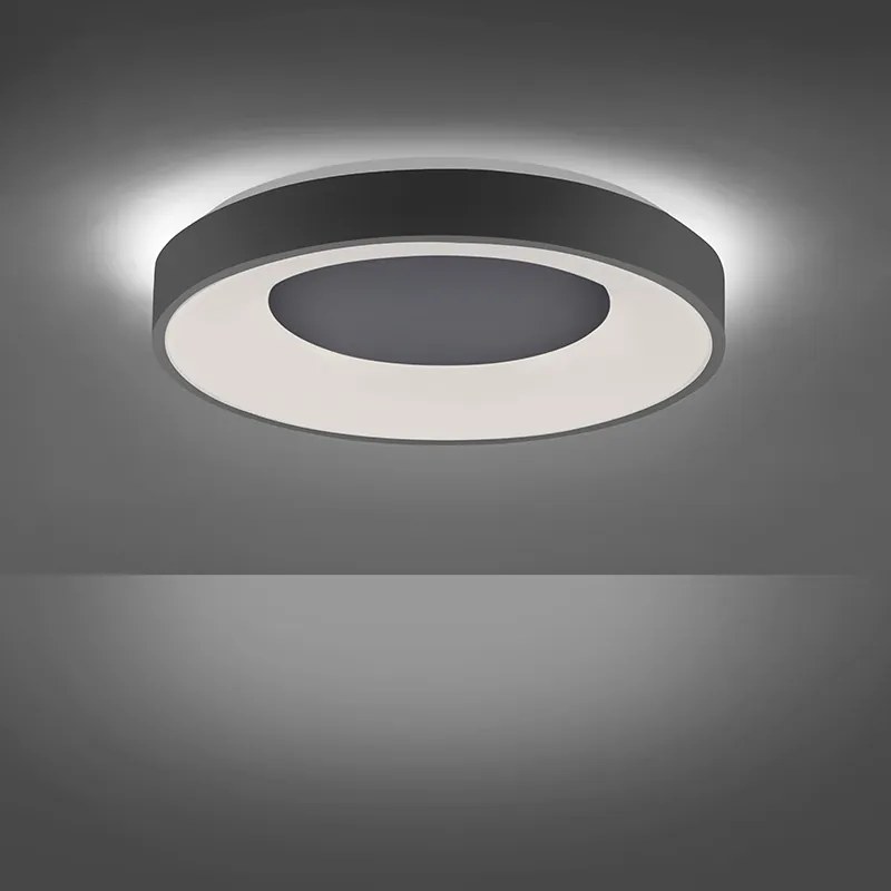 Nowoczesna lampa sufitowa ciemnoszara z LED 3-stopniowy ściemniacz - Steffie Nowoczesny Oswietlenie wewnetrzne