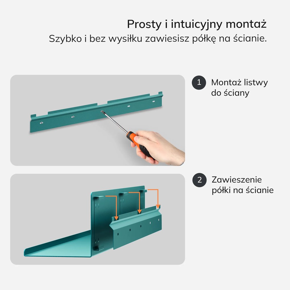 Półka wisząca metalowa morska, 700 mm: JOANNE Modern